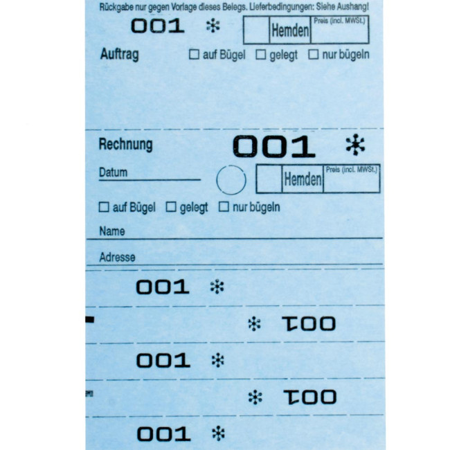 Hemdenblock auf Deutsch in 11 Farben, 5 Abrisse, violet